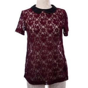 Forever 21 Lace Collared Blouse